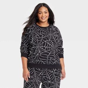 Women’s Halloween Spiderweb Graphic Sweatshirt